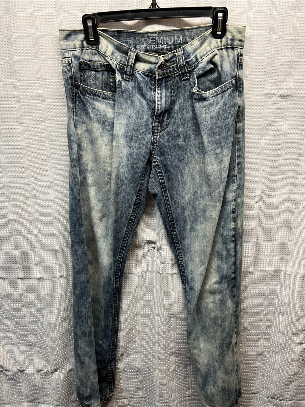 Straight Fit Men's Light Blue Washed Jeans
